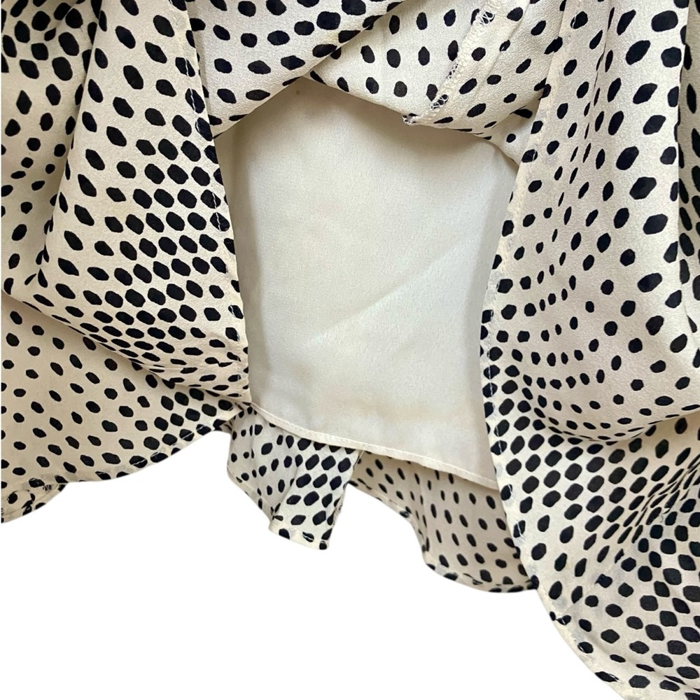 VINTAGE Y2K Jones New York 100% Silk Black and White Patterned Skirt Women's 10 - Picture 3 of 6